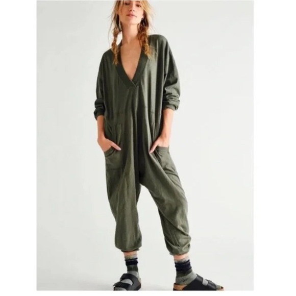 Free People Pants - Free People Intimately Just Because Jumpsuit Green Slouchy Lounger OB656314 M